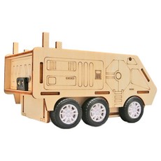 리브온 창의력 STEAM 목재 만들기 화성 수송차 입체퍼즐 166 x 84 x 96 mm, 혼합색상, 1개