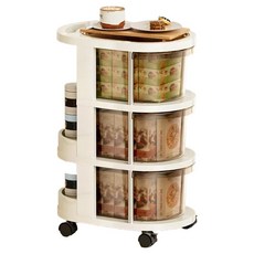 小麥購物 可移動抽屜式多功能置物小推車 L1446 41 x 29 x 58cm, 咖啡色, 3層