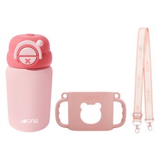 JOONIE 2合1杯 240ml + 矽膠杯套 + 背帶組合, 粉紅色, 1套