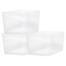 DAILY BLOOM 開放式儲物收納盒 收納籃 整理籃 寬版, 3個, 半透明