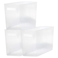 데일리블룸 오픈 펜트리 수납함 바스켓 정리 슬림, 반투명, 3개