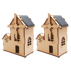 LiveOn 創意STEAM木製手作 太陽能小屋 109 x 58 x 117mm, 2個, 混合色