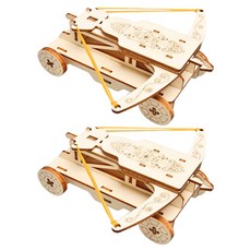 LiveOn 創意STEAM木製DIY 攻擊城堡弩砲車 135 x 150 x 54 mm, 2個, 混合色
