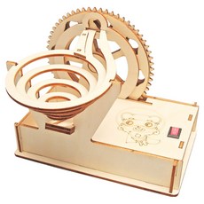 리브온 창의력 STEAM 목재 만들기 볼 미끄럼틀 입체퍼즐 155 x 105 x 125 mm, 혼합색상, 1개