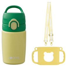 주니 입모아컵 + 컵홀더 + 스트랩 세트, 240ml, 1세트, 그린