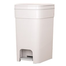 小麥購物 豎紋大容量帶蓋垃圾桶 L1285 20L, 山茶白
