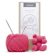 멜로우스토리 말 안 듣는 곰돌이 키링 코바늘 니팅키트 세트, 네온핑크, 1세트