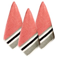 Gemini 双星毛巾 南灘意象純棉毛巾3件組, 落日紅, 1套