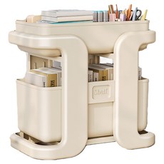 小麥購物 多功能小推車置物架 L1278 小, 2層, 奶油色