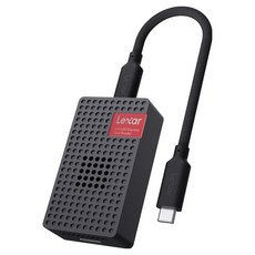 Lexar 雷克沙 支援microSD Express USB 3.2高速記憶卡專用讀卡機, 1個, LRW540, 黑色 + 紅色