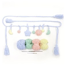Mellowstory Stationery 球 星星 月亮 太陽 流蘇 周歲腰帶 鉤針編織套組, 1套, 寶寶藍
