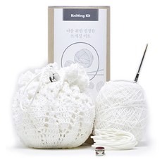 Mellowstory Stationery 蕾絲收納包鉤針編織套組, 1套, 白色