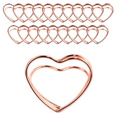 Eumes 金屬立式愛心便條夾, 玫瑰金, 20個