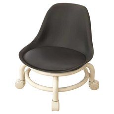 라이크스 이동식 작업 등받이 낮은 스툴 의자, 블랙, 1개