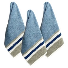 Gemini 双星毛巾 南灘意象純棉毛巾3件組, 海岸藍, 1套