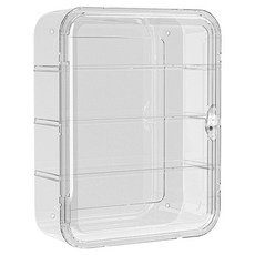 FAmILyLIFE 生活 無痕壁掛磁吸門全透明展示盒 A-461 4層, 1個