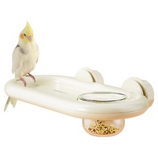 딩동펫 앵무새 스위프트 걸이형 트레이 모이통, 아이보리, 1개