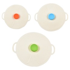 時尚簡約矽膠保鮮蓋3件組, 1套, 白色