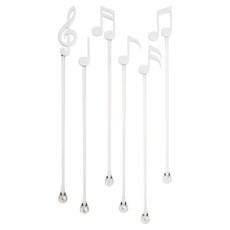 QUALy 音符攪拌棒 白色, 1套, 6個裝