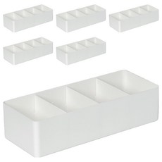 elelliving Kan長度可調節化妝台書桌抽屜收納托盤, 6個, 象牙白