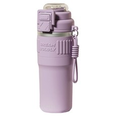 不鏽鋼提繩雙飲保溫杯, 1個, 紫色, 540ml