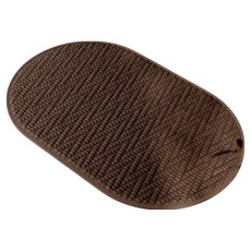 小麥購物 雲棉絨速乾防滑地墊 橢圓款, 1個, 棕色