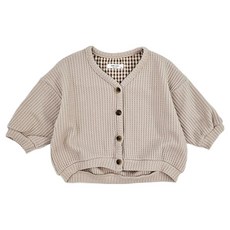 BEBENINE 兒童Coco華夫格開襟衫