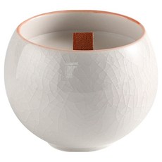 冰裂釉香薰蠟燭 瓷白, 1個, 245g, 白茶