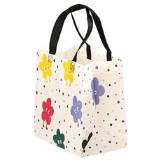 아이엔피 다용도 코팅 부직포 핸들 숄더백, 도트플라워, 10개