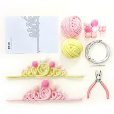 Mellowstory Stationery 針織字母DIY套組 皇冠, 1套, 香草, 嬰兒粉