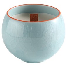 冰裂釉香薰蠟燭 天青色, 1個, 245g, 崑崙煮雪