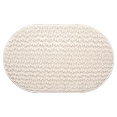 小麥購物 雲棉絨速乾防滑地墊 橢圓款, 1個, 米色
