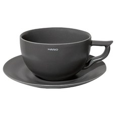HARIO 好璃奧 輕薄拿鐵杯盤組 LBCS-250-GR 250ml, 1套, 灰色