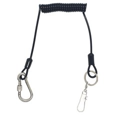 HIT PACE 304不鏽鋼高強度彈簧繩伸縮鎖 2m, 黑色, 1個