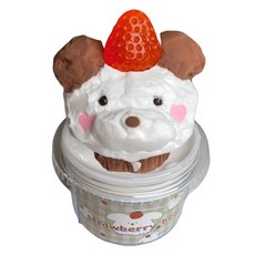 EMILY SLIME 大容量草莓熊安全手工奶油史萊姆, 1個, 白色基底, 250g