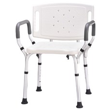 橙範 方型綠墊鋁合金防滑沐浴輔助椅 穩定加高舒適型 A018, 1個, 白色