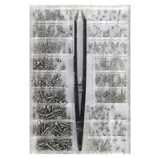 대용량 안경 시계 정밀 나사 키트 + 핀셋 E세트, 1세트