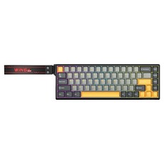 AULA 狼蛛 Win68HE Max 快速觸發 8K 電競有線無數字鍵盤, 金黑色, 靈魂紫軸