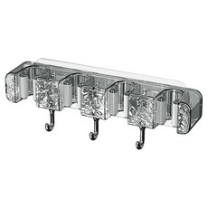 isona 愛收納 無痕免打孔拖把夾 滾輪夾 4個 + 掛勾 3個, 透灰色, 1組