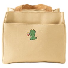 YCCT 手提便當餐盒袋 龍, 卡其色, 1個