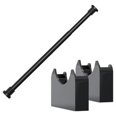 JLIFE Layback 堅固簡潔伸縮桿 + 支架套組, 黑色