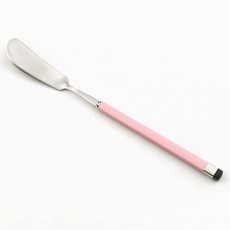 Bogen 方形雙色銀色餐具奶油刀, 粉紅色 + 銀色, 1個