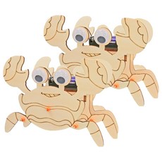 리브온 창의력 STEAM 목재 만들기 움직이는 꽃게로봇, 혼합색상, 2개