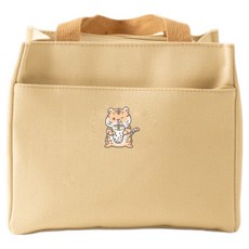 YCCT 手提便當餐盒袋 老虎, 卡其色, 1個