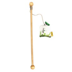 PETSVILLE 派思維 喝杯茶吧逗貓棒, 1個, 綠色 + 木頭色