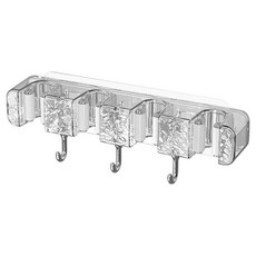 isona 愛收納 無痕免打孔拖把夾 滾輪夾 4個 + 掛勾 3個, 透明色, 1組