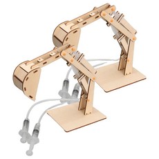 리브온 창의력 STEAM 목재 만들기 유압식 굴착기 12.5 x 9.5 x 16.5 cm, 혼합색상, 2개