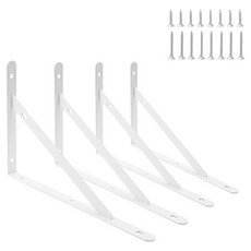 轉角彎角三角支架 4入+螺絲釘 16入組 300mm, 1套, 白色