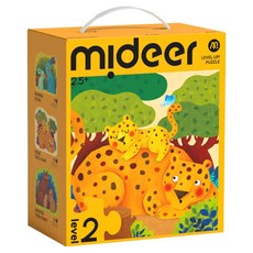 mideer 進階式拼圖 LEVEL2, 1個, 57片, 叢林動物