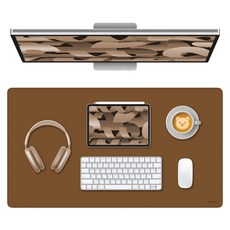 SOYMIX 獨特皮革長桌墊 書桌墊 SOL7LO L, 1個, 駝棕色